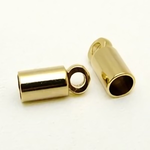 ヒモ留め金具カツラ(ゴールド6×4mm)*3mm用【2個】｜ジュリアン